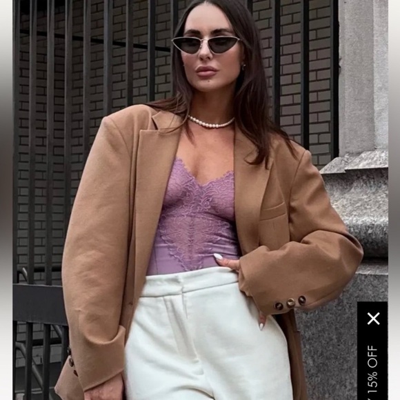 NWT Pinsy Sculpting Lace Shapewear Bodysuit in Lilac Size M - Picture 5 of 6